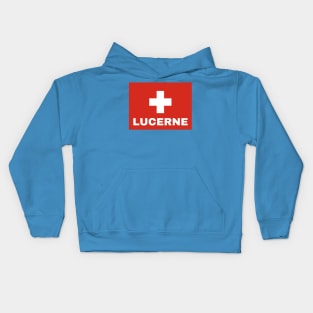 Lucerne City in Swiss Flag Kids Hoodie